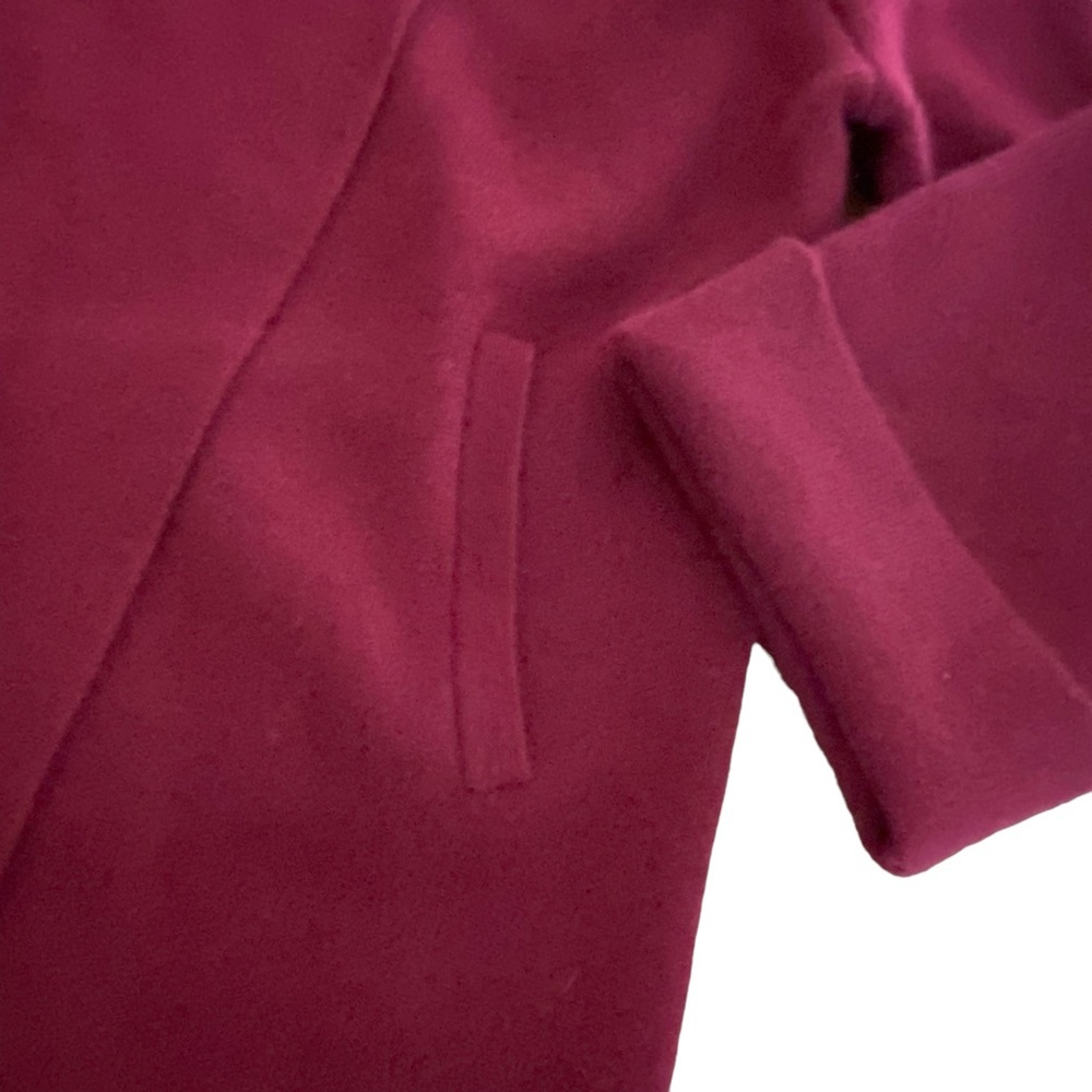 Cashmere Sweater Wrap Adrienne Vittadini Burgundy 2-Ply 100% Cashmere E - Picture 4 of 5